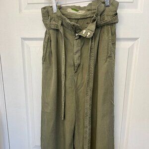 Anthropologie By Antropologie Pull On Paperbag Waist Cropped Pants Women's 28"